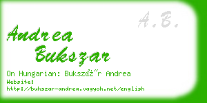 andrea bukszar business card